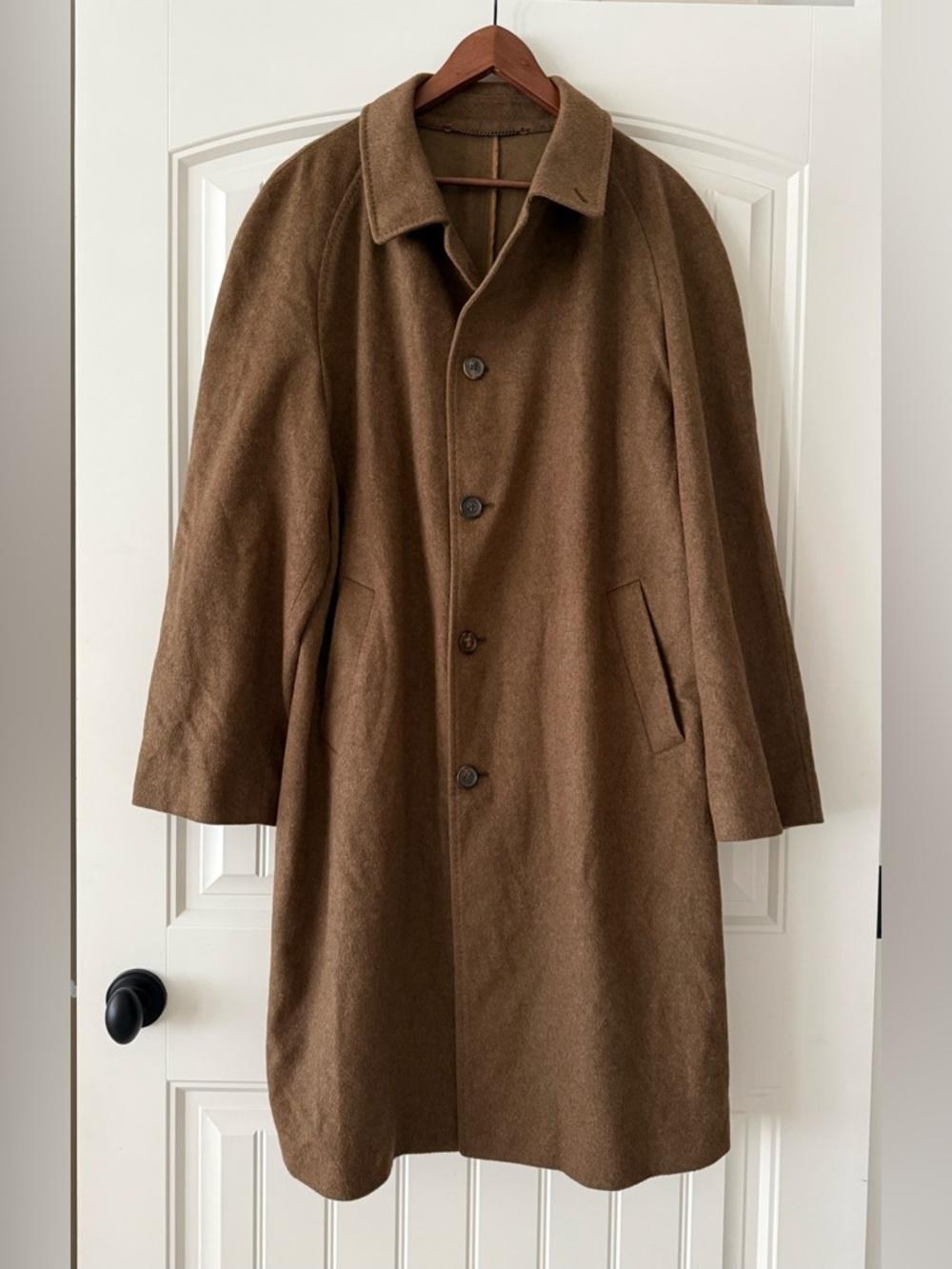 Vintage inspired Chocolate Brown Trench Coat. Size Large. Angora.